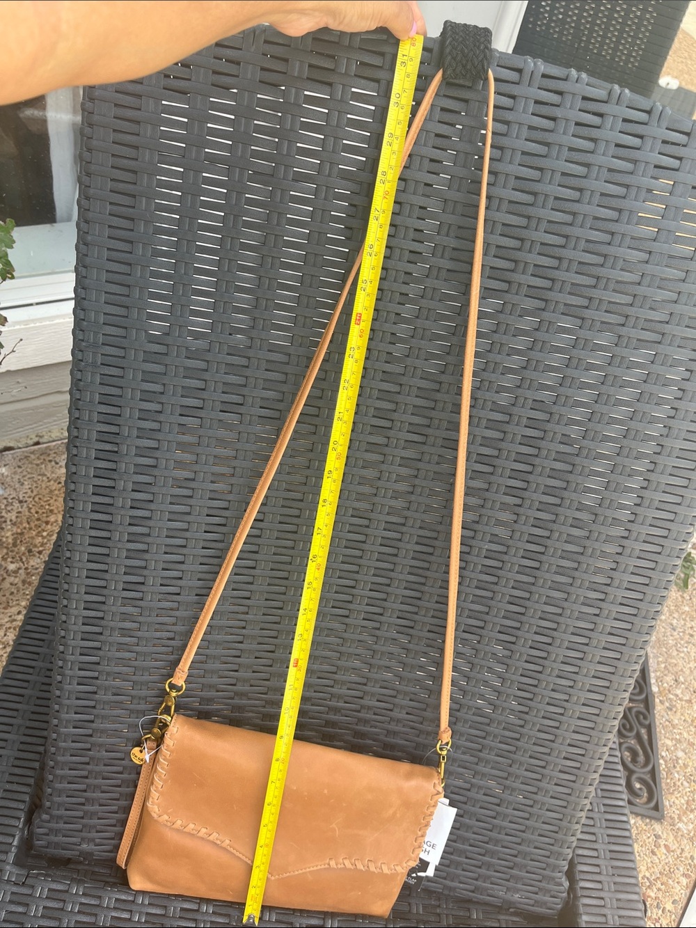 The Sak Tan Leather Crossbody with Whipstitch Accent - Picture 6 of 7